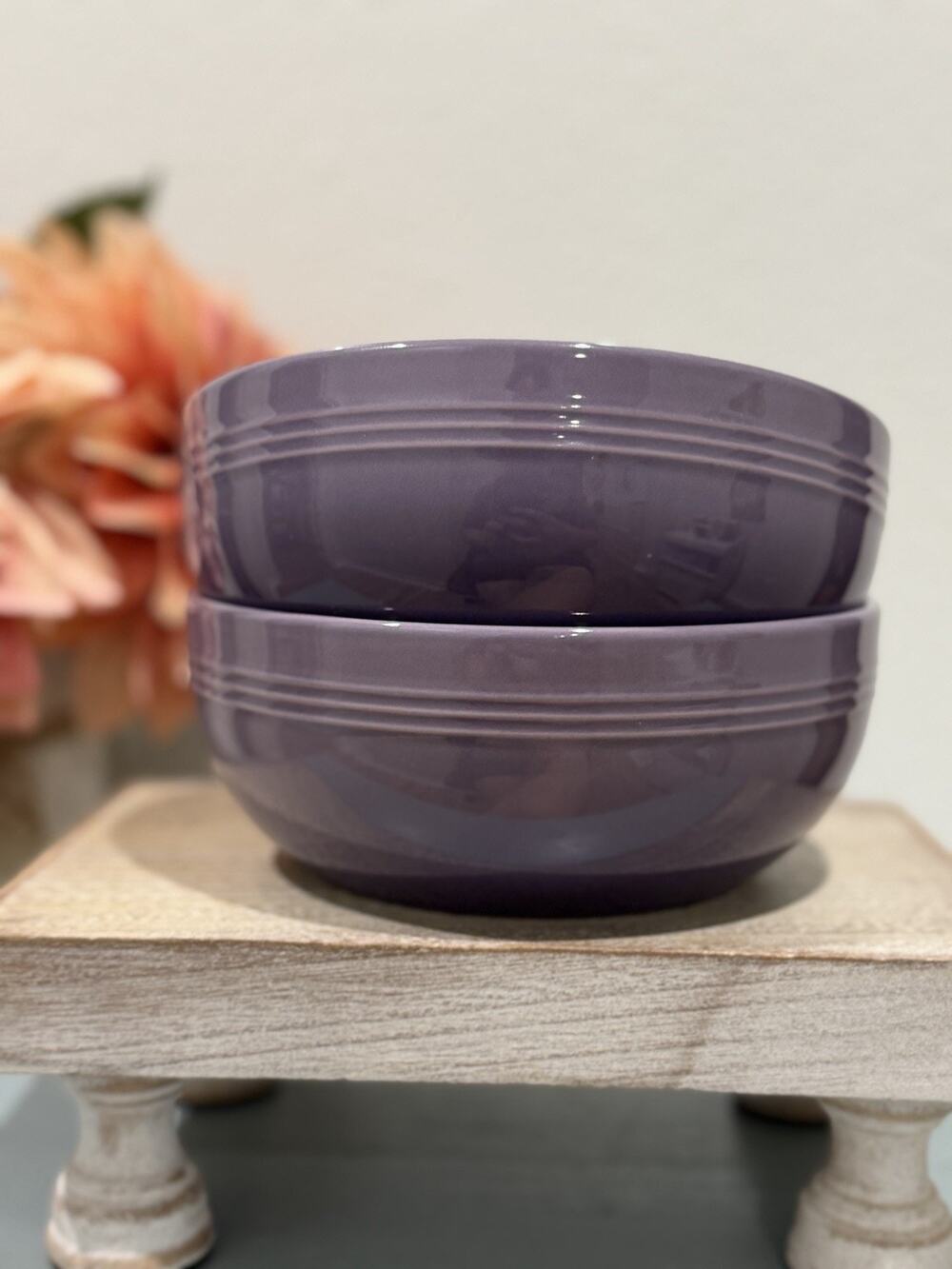 Le Creuset Stoneware San Francisco 770 ML Cereal Bowls Set- 2~ ULTRA VIOLET